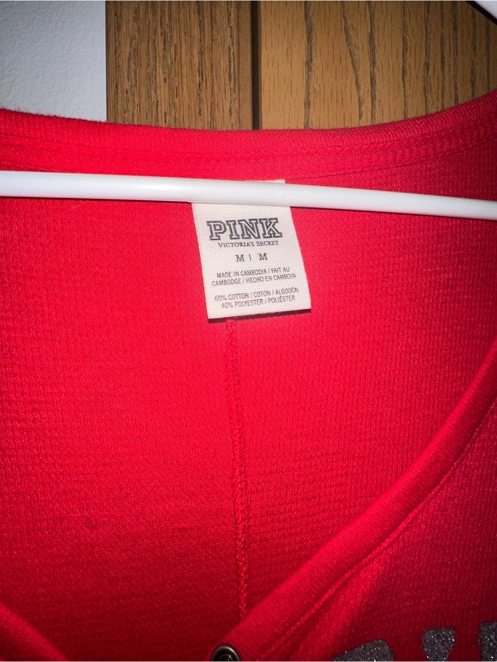 Rare 'Ho Ho Ho' Victoria's Secret PINK Women's Red One-Piece Pajama Jumpsuit - Picture 7 of 7